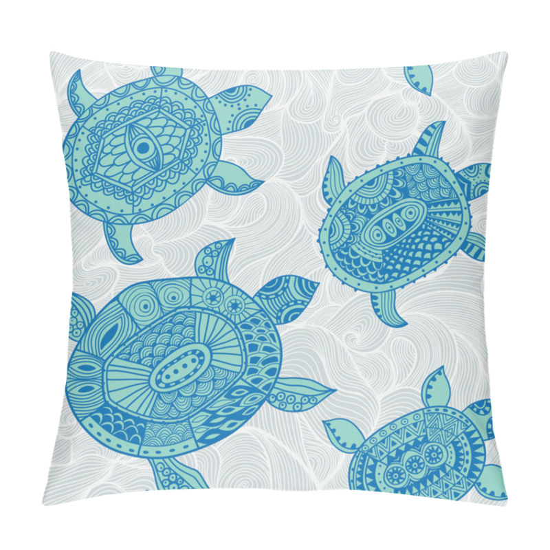 Personality  Seamless Pattern With Turtles Pillow Covers