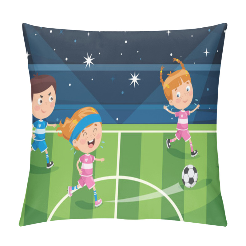 Personality  Little Children Playing Football Outdoor Pillow Covers