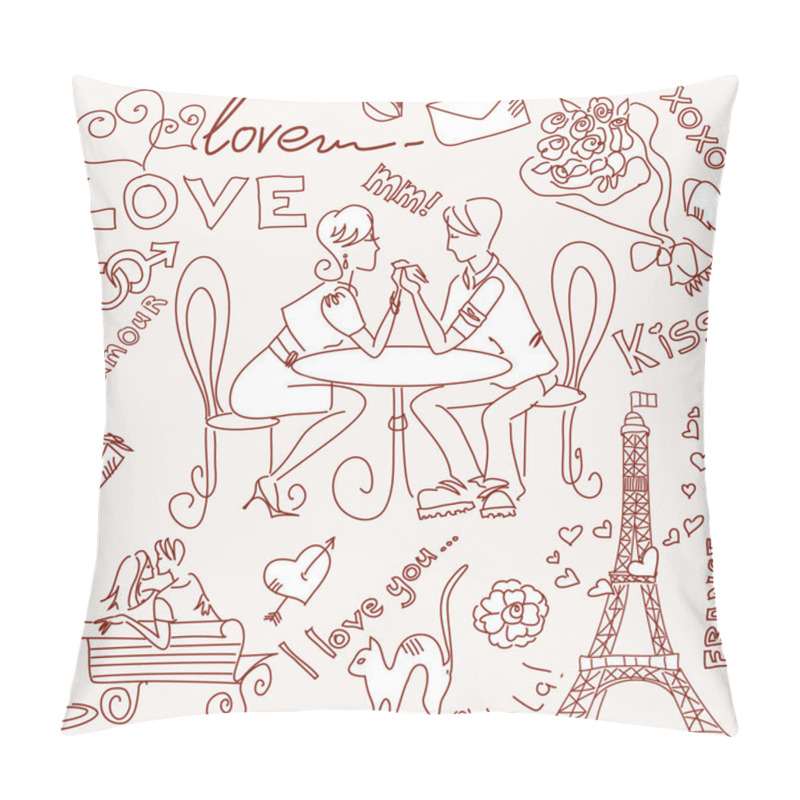 Personality  Paris Doodles Pillow Covers