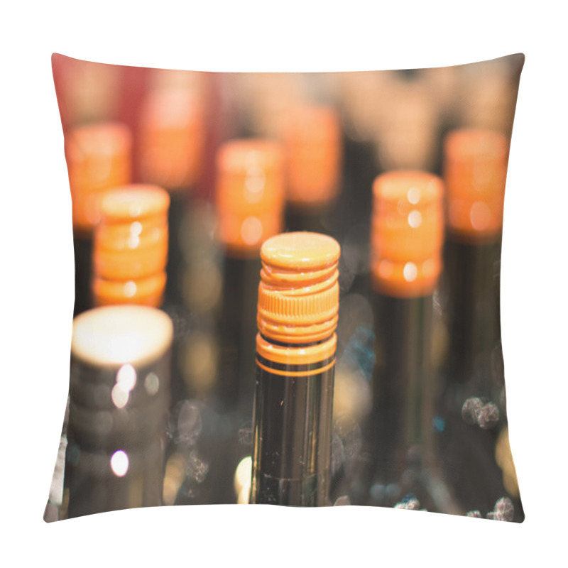 Personality  Wine Bottles In The Wine Store. Pillow Covers