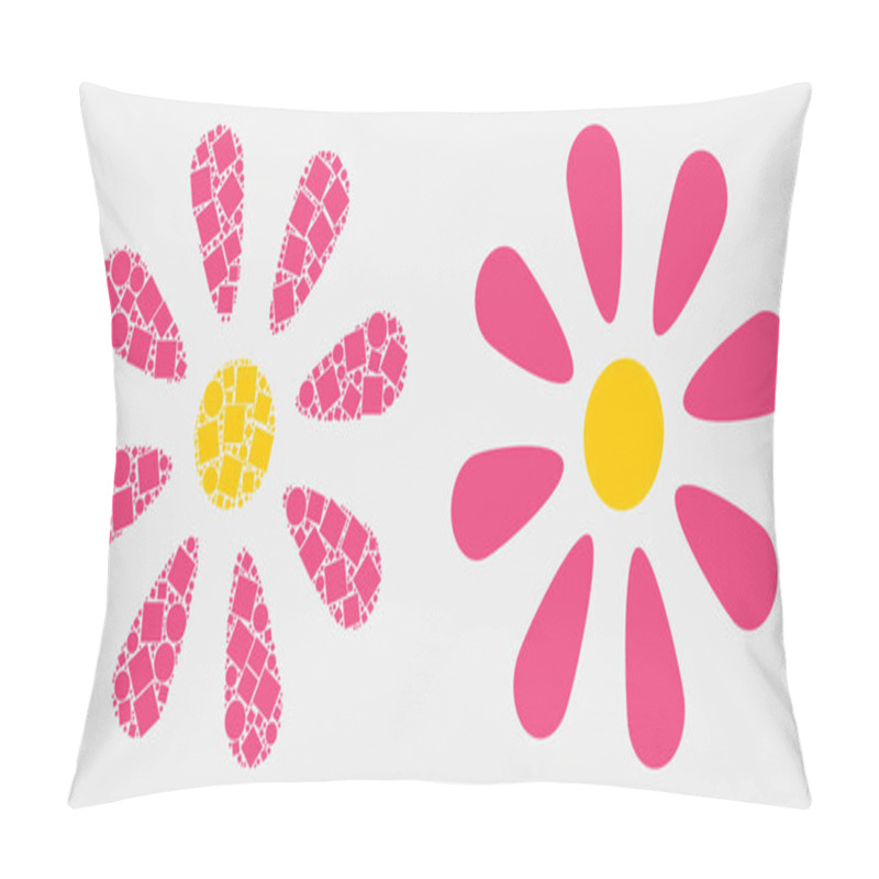 Personality  Pixelated And Flat Vector Flower Icon Pillow Covers