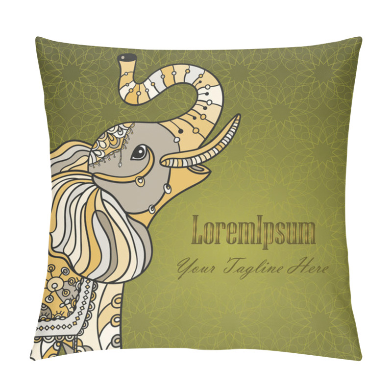 Personality  Stylized Fantasy Patterned Elephant Pillow Covers