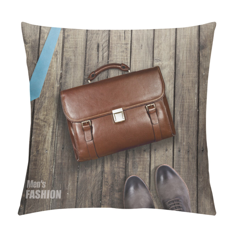 Personality  Men's Clothing Worn Wooden Background Pillow Covers