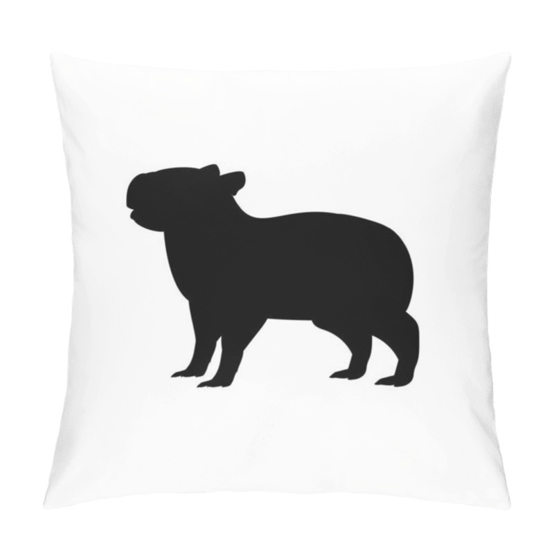 Personality  Silhouette Of Capybara And Young Little Capybara Pillow Covers