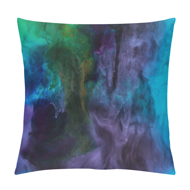 Personality  Texture With Blue, Purple And Green Paint Swirls, Looks Like Space Pillow Covers