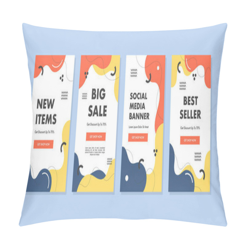 Personality  Social Media Sale Promotion Template Collection Set Pillow Covers