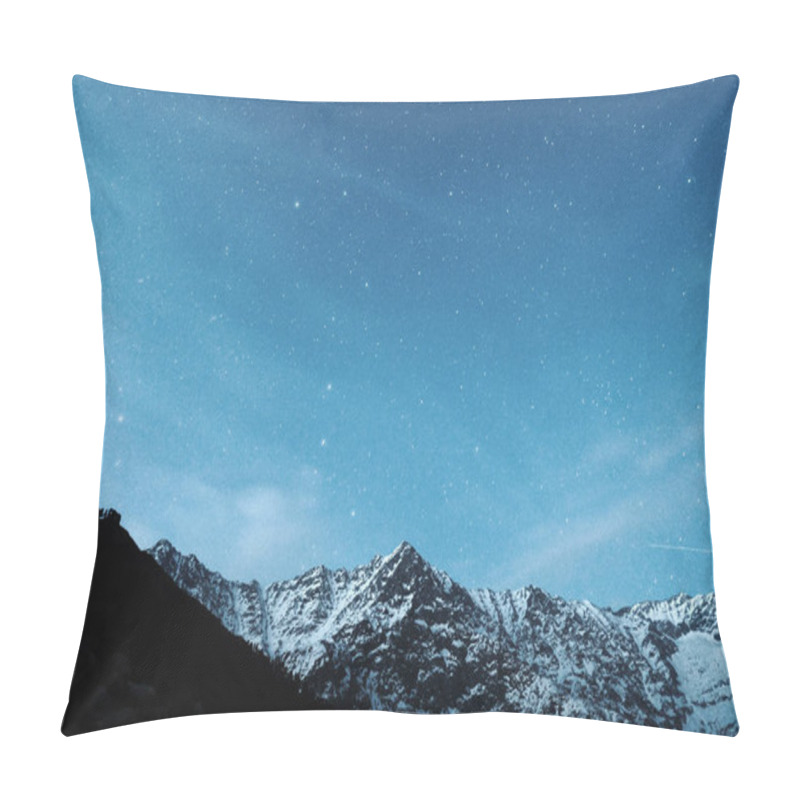 Personality  Starry Sky On A Background Of Snowy Mountains Pillow Covers