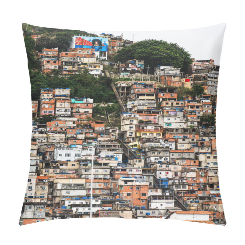 Personality  Densely Populated Rio Favela Exhibits Resilience On Very Steep Hillside. Pillow Covers