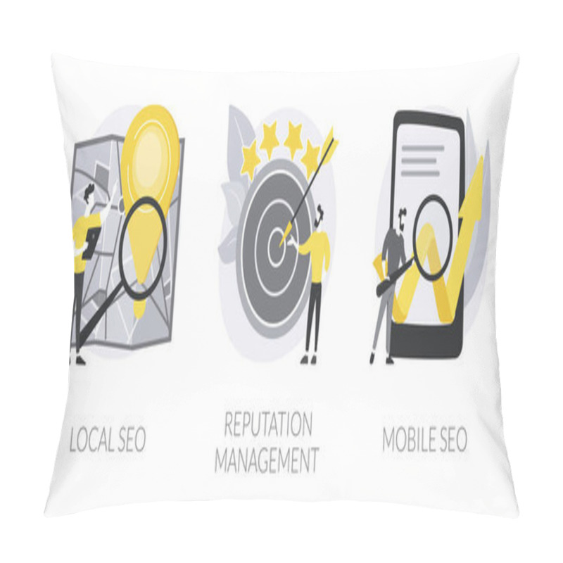 Personality  Search Engine Marketing Abstract Concept Vector Illustrations. Pillow Covers