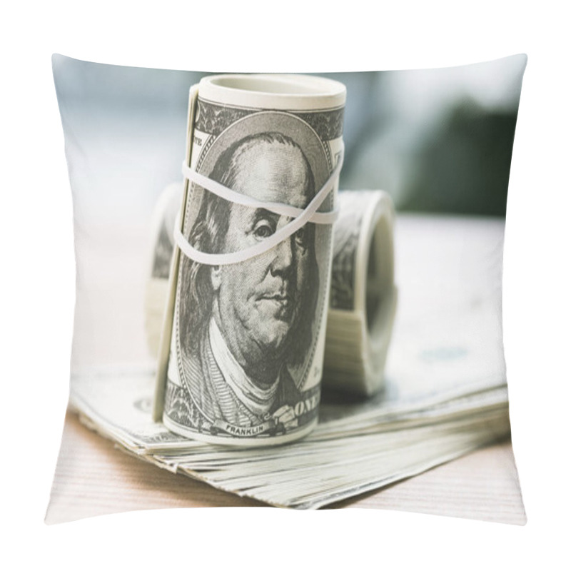 Personality  Rolled Dollar Banknotes Pillow Covers