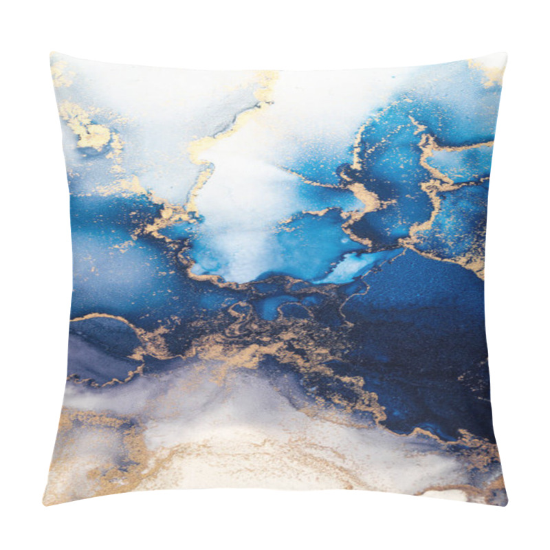 Personality  Marble Ink Abstract Art From Exquisite Original Painting For Abstract Background . Painting Was Painted On High Quality Paper Texture To Create Smooth Marble Background Pattern Of Kintsuki Ink Art . Pillow Covers