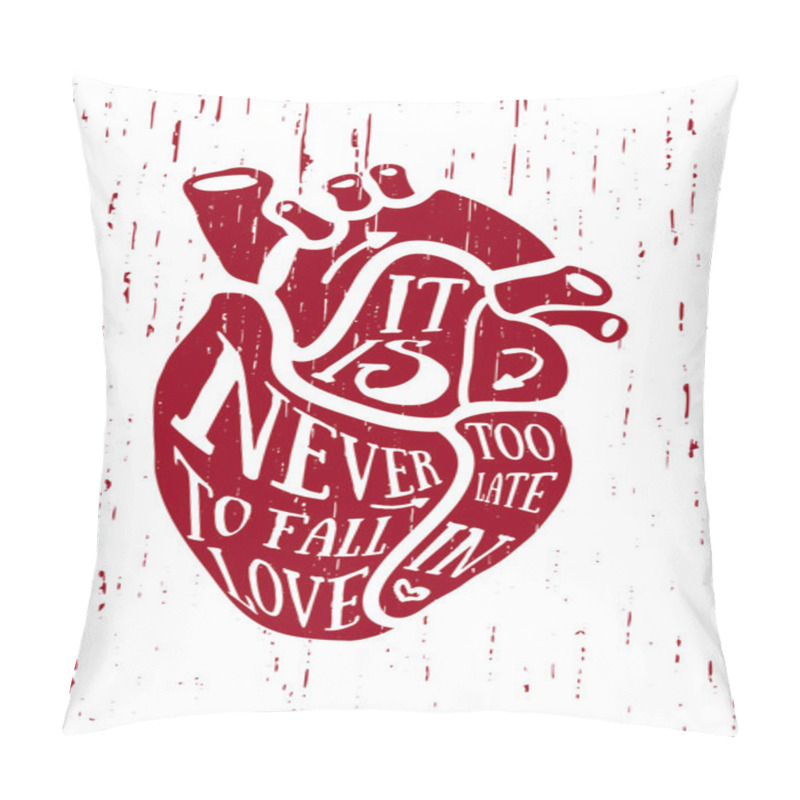 Personality  Red Anatomical Human Heart With Text Love Pillow Covers