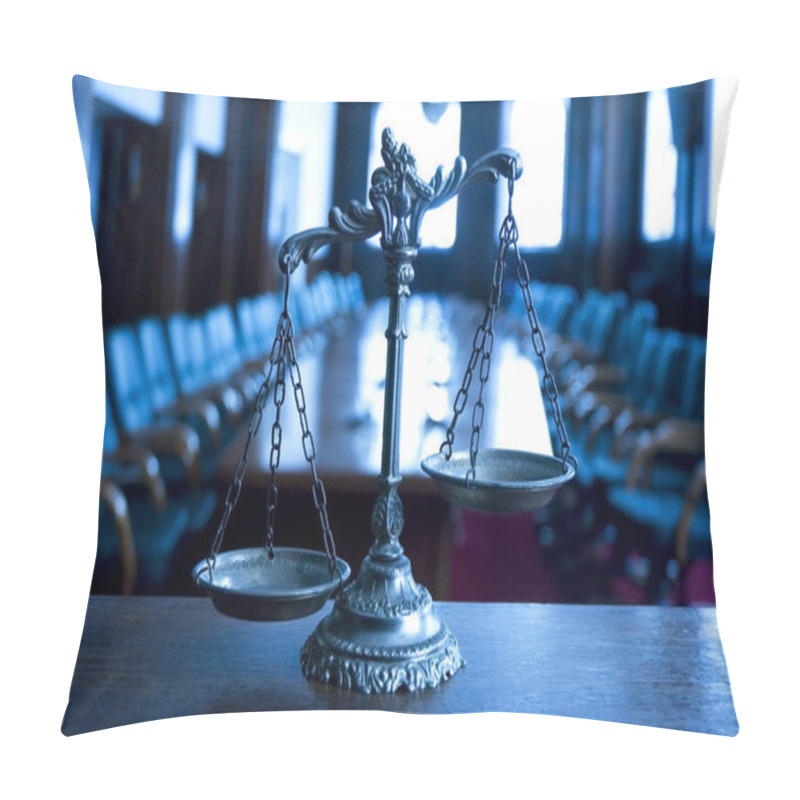 Personality  Decorative Scales Of Justice In The Courtroom Pillow Covers