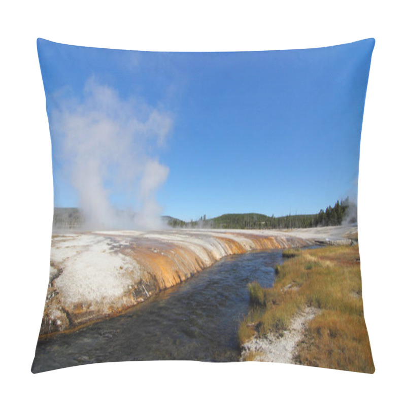 Personality  Firehole River In The Biscuit Basin Geyser Basin In Yellowstone National Park Pillow Covers