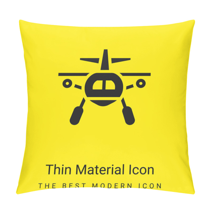 Personality  Aircraft Minimal Bright Yellow Material Icon Pillow Covers