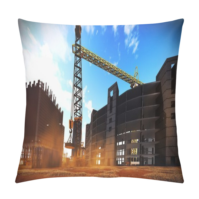 Personality  Construction Site At Sunset Pillow Covers