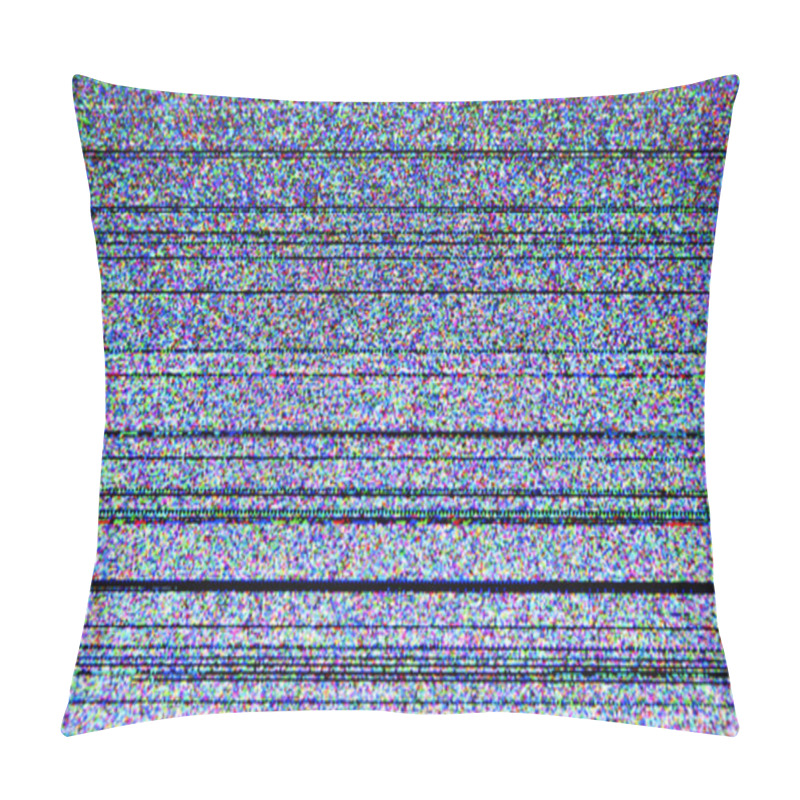 Personality  Television Screen With Static Noise Pillow Covers