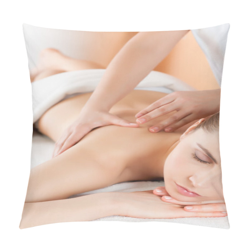 Personality  Massage At Health Club Pillow Covers