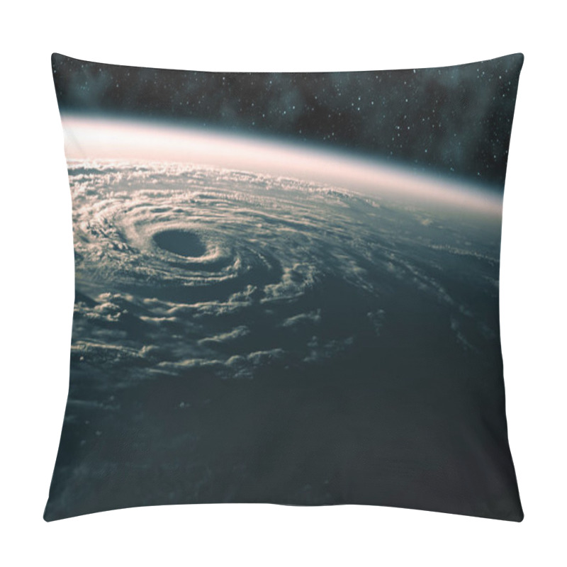 Personality  Large Hurricane Raging On Planet Earth. View From Space. Pillow Covers