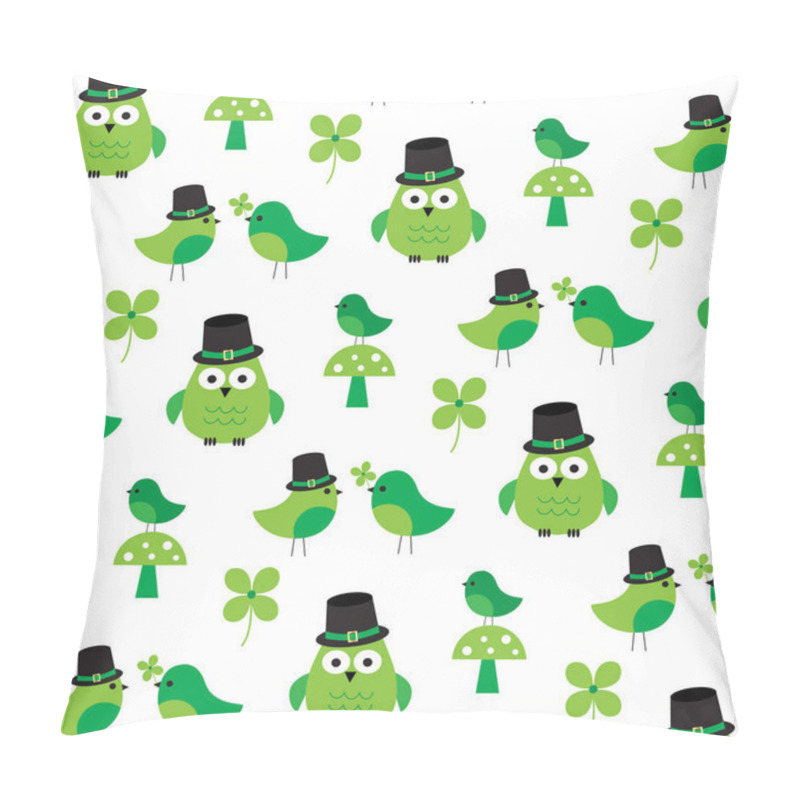 Personality  Saint Patricks Day Owl Pattern Pillow Covers