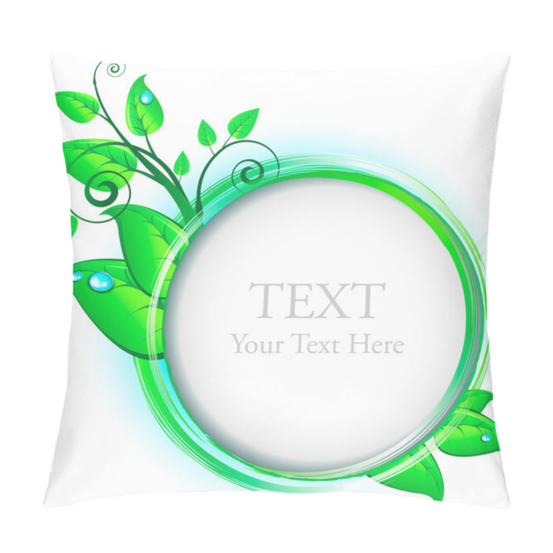 Personality  Concept Of Natural Design. Vector Frame With Brushstrokes, Leafs Pillow Covers