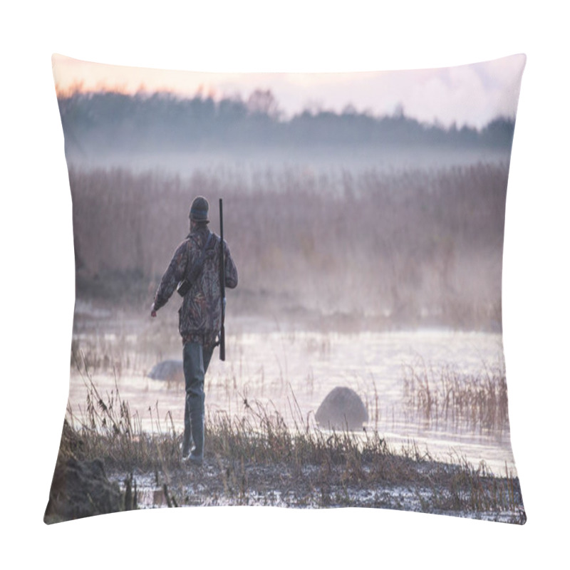 Personality  Hunter At The Morning Walking To The Target Pillow Covers