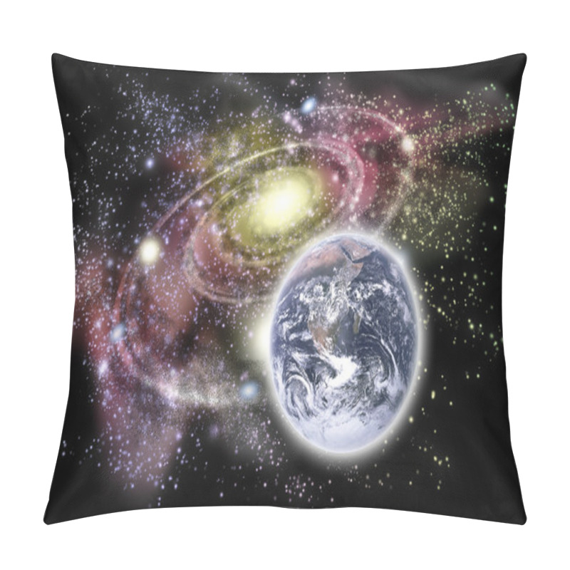 Personality  Planet Earth And Galaxy In The Background Pillow Covers