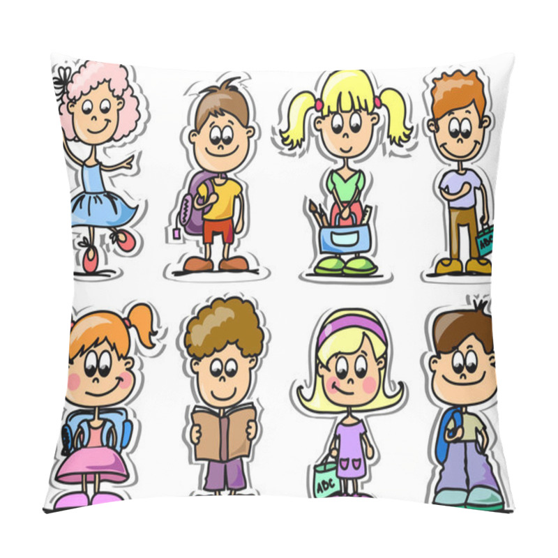 Personality  Cartoon Cute Schoolboys And Schoolgirls Pillow Covers