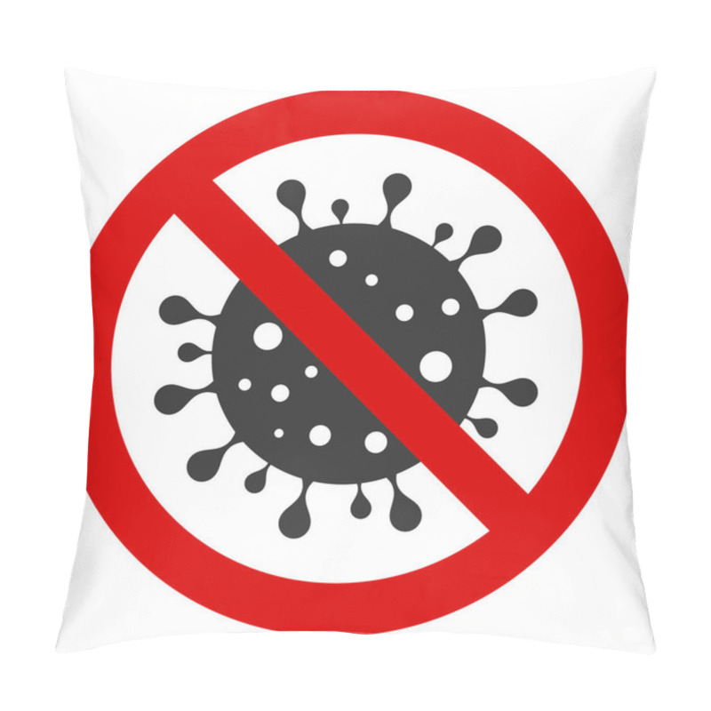 Personality  Vector Flat No Coronavirus Icon Pillow Covers