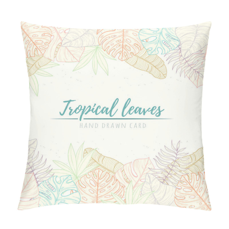 Personality  Hand Drawn Tropical Palm Leaves Card Pillow Covers