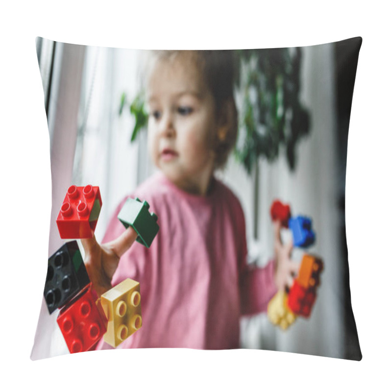 Personality  Little Child Playing With Constructor Pillow Covers