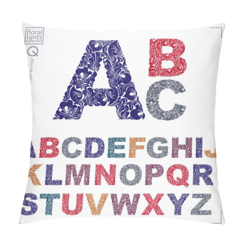 Personality  Set Of Letters Font With Floral Pattern Pillow Covers