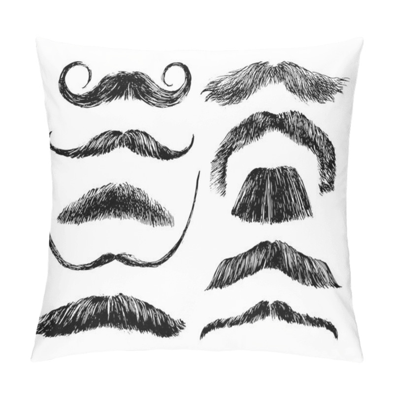 Personality  Hand Drawn Mustache Set Pillow Covers