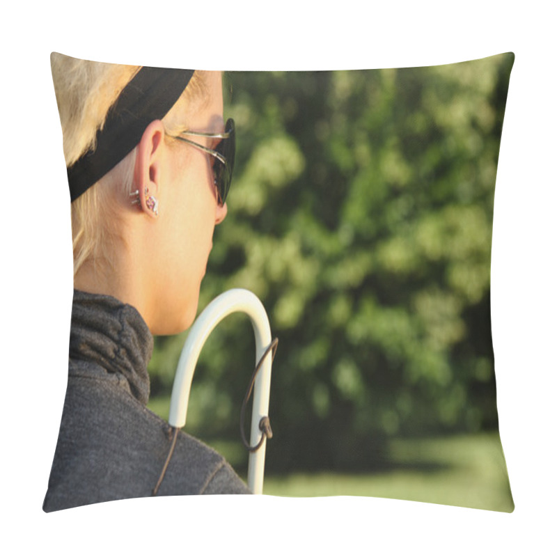 Personality  Blind Woman Portrait Pillow Covers