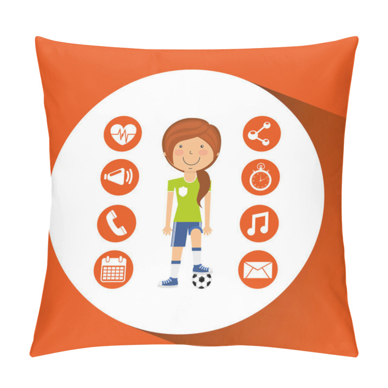 Personality  Sport Girl Soccer Game Ball Graphic Pillow Covers