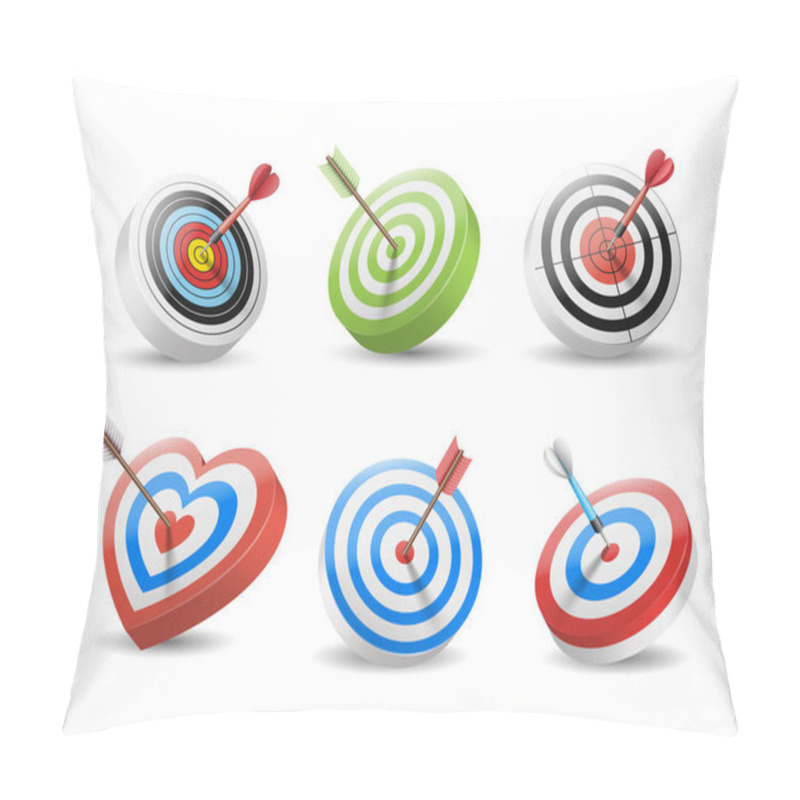 Personality  Set Of Targets And Arrows In Bullseye Isolated On White Background Pillow Covers