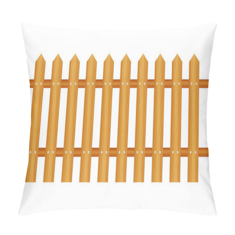 Personality  Picket Fence, Wooden Textured, Rounded Edges. Vector Stock Illustration. Pillow Covers