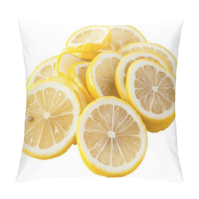 Personality  Fresh, Vibrant Yellow Lemon Slices Arranged Beautifully, Showcasing Their Juicy Texture And Zesty Appeal. Pillow Covers