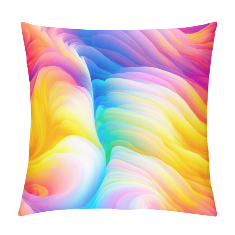 Personality  Color Storm Series. 3D Rendering Of Motion Of Virtual Foam To Serve As Wallpaper Or Background On The Subject Of Art And Design Pillow Covers