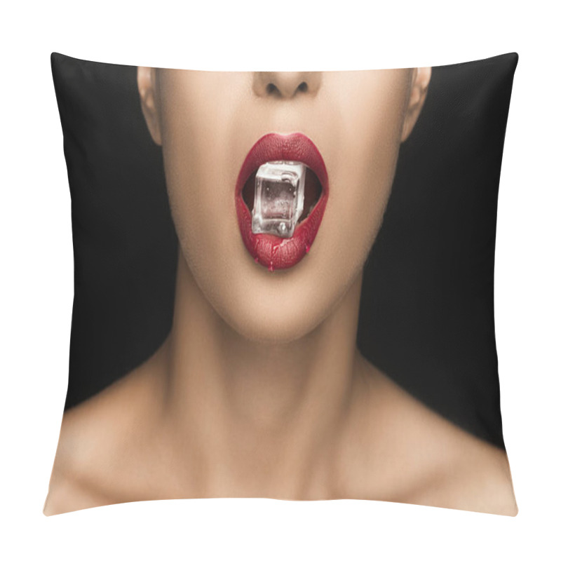 Personality  Seductive Woman With Ice Cube Pillow Covers