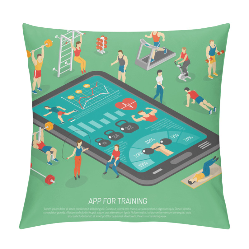 Personality  Fitness Smartphone Accessories Apps Isometric Poster Pillow Covers