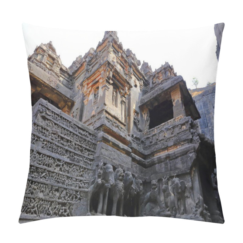 Personality  Temple Of Ellora Caves, The Rock-cut Temples, AURANGABAD, MAHARASHTRA In Central India  Pillow Covers