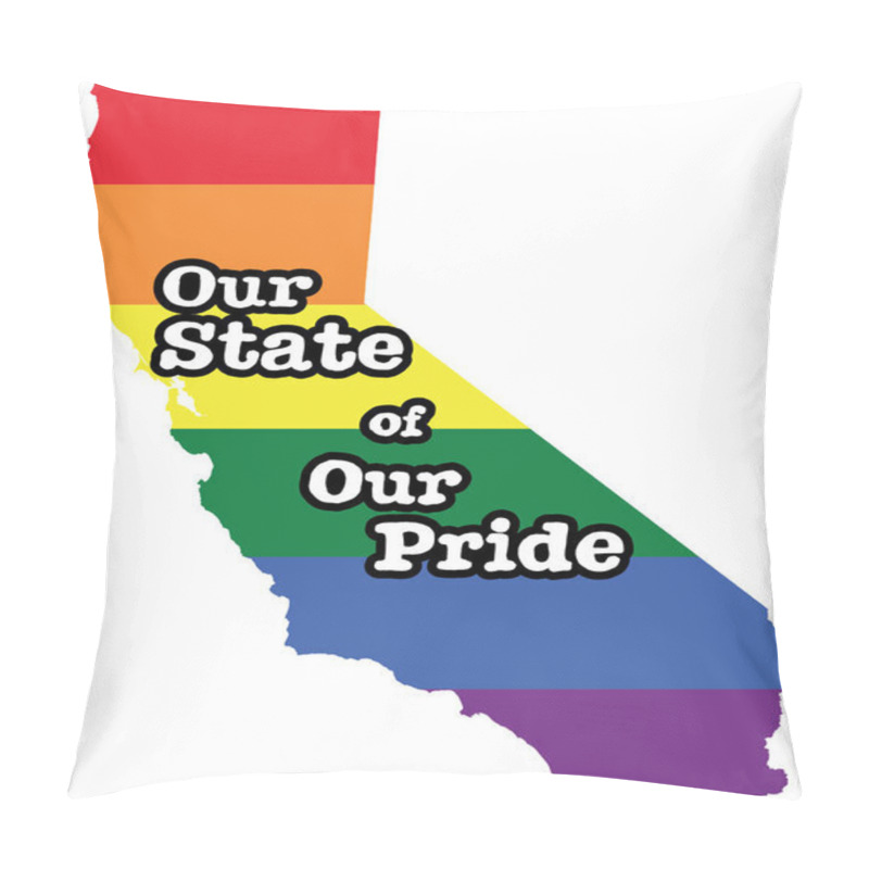 Personality  California Gay Pride Vector State Sign Pillow Covers