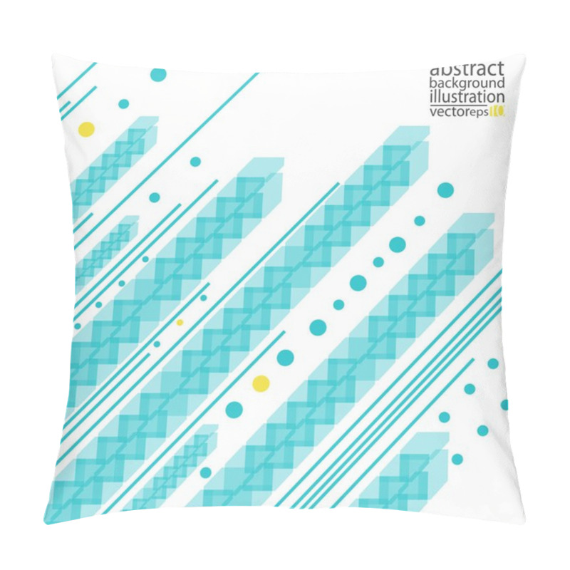 Personality  Abstract Geometric Background From Strips Of Circles Lines And Shapes Blue-yellow Vector Pillow Covers