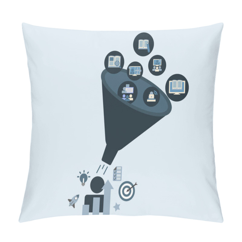 Personality  Learning Funnel To Boost Skill And Performance Vector Pillow Covers