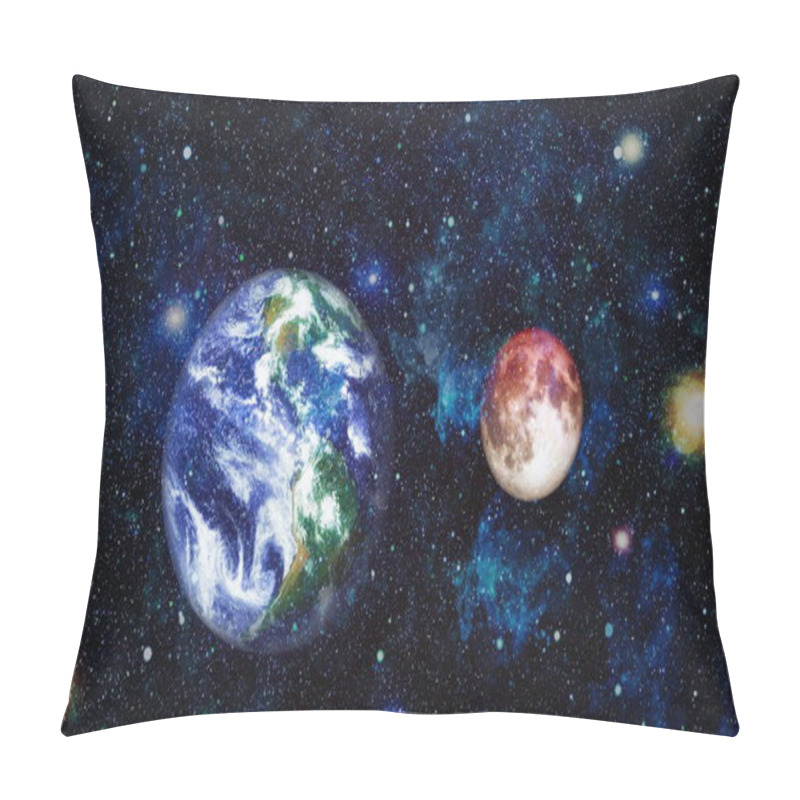 Personality  Beautiful Earth And The Red Moon - Elements Of This Image Furnished By NASA Pillow Covers