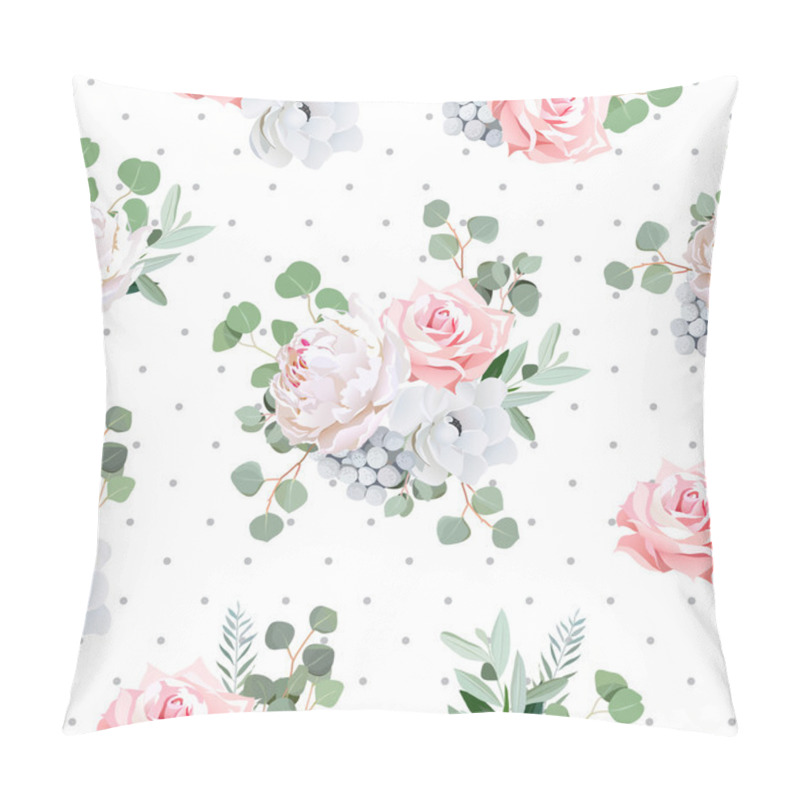 Personality  Delicate Bouquets Of Rose, Peony, Anemone, Brunia Flowers And Eu Pillow Covers