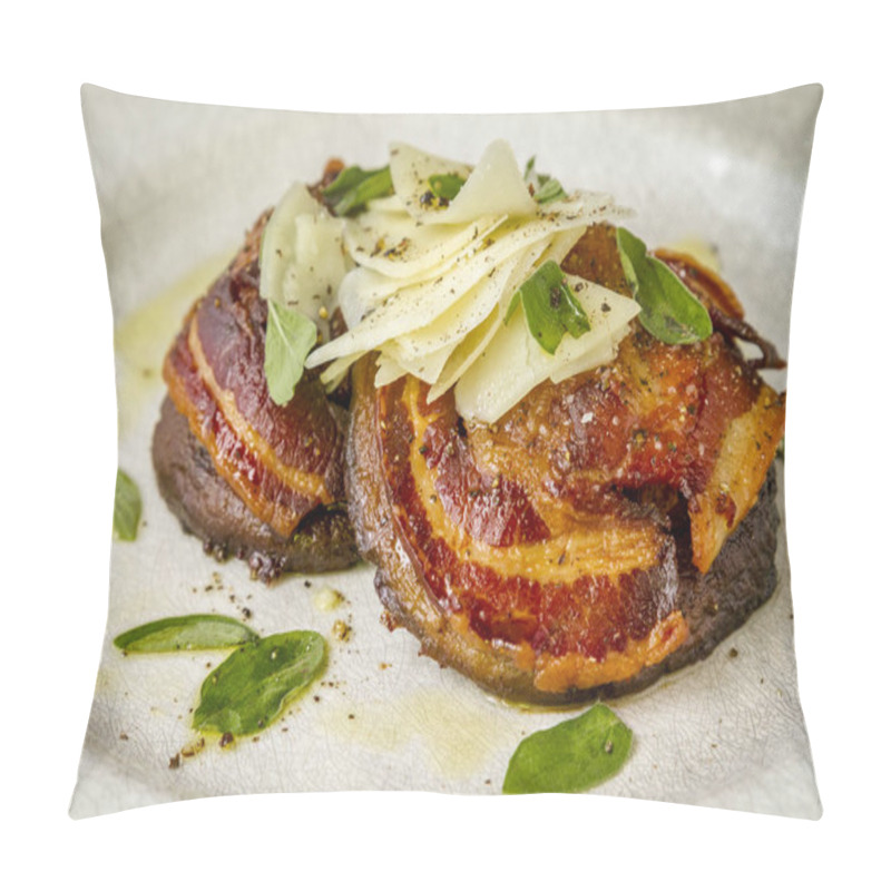 Personality  Portobello Mushrooms Topped With Pancetta Pillow Covers