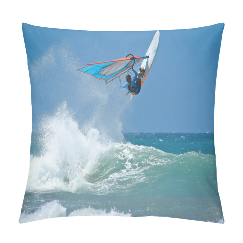 Personality  Windsurfing Jumps Out Of The Water Pillow Covers