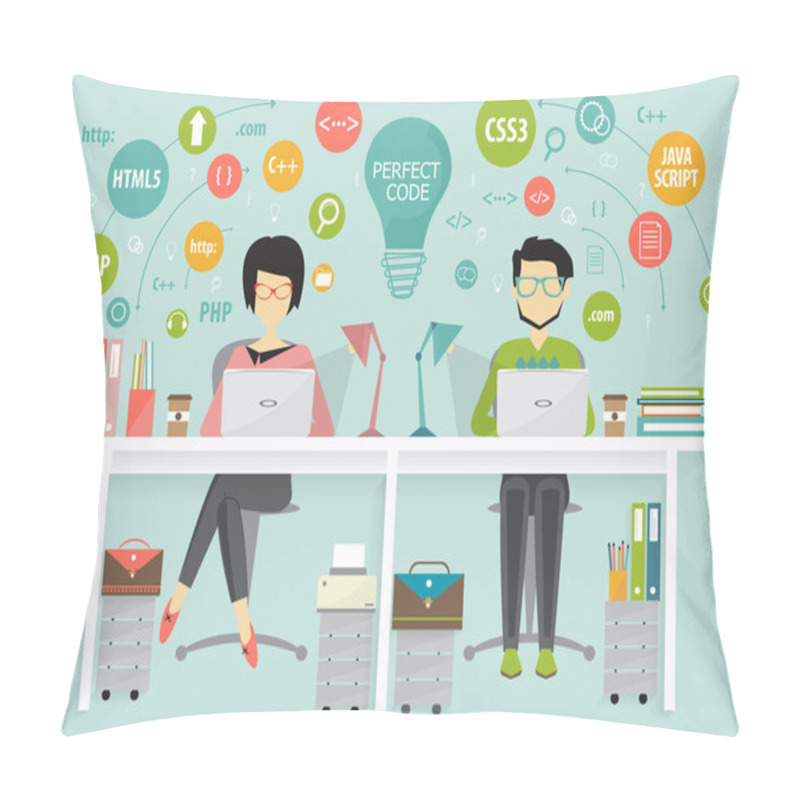 Personality  Proggramer And Designer Coworking Pillow Covers